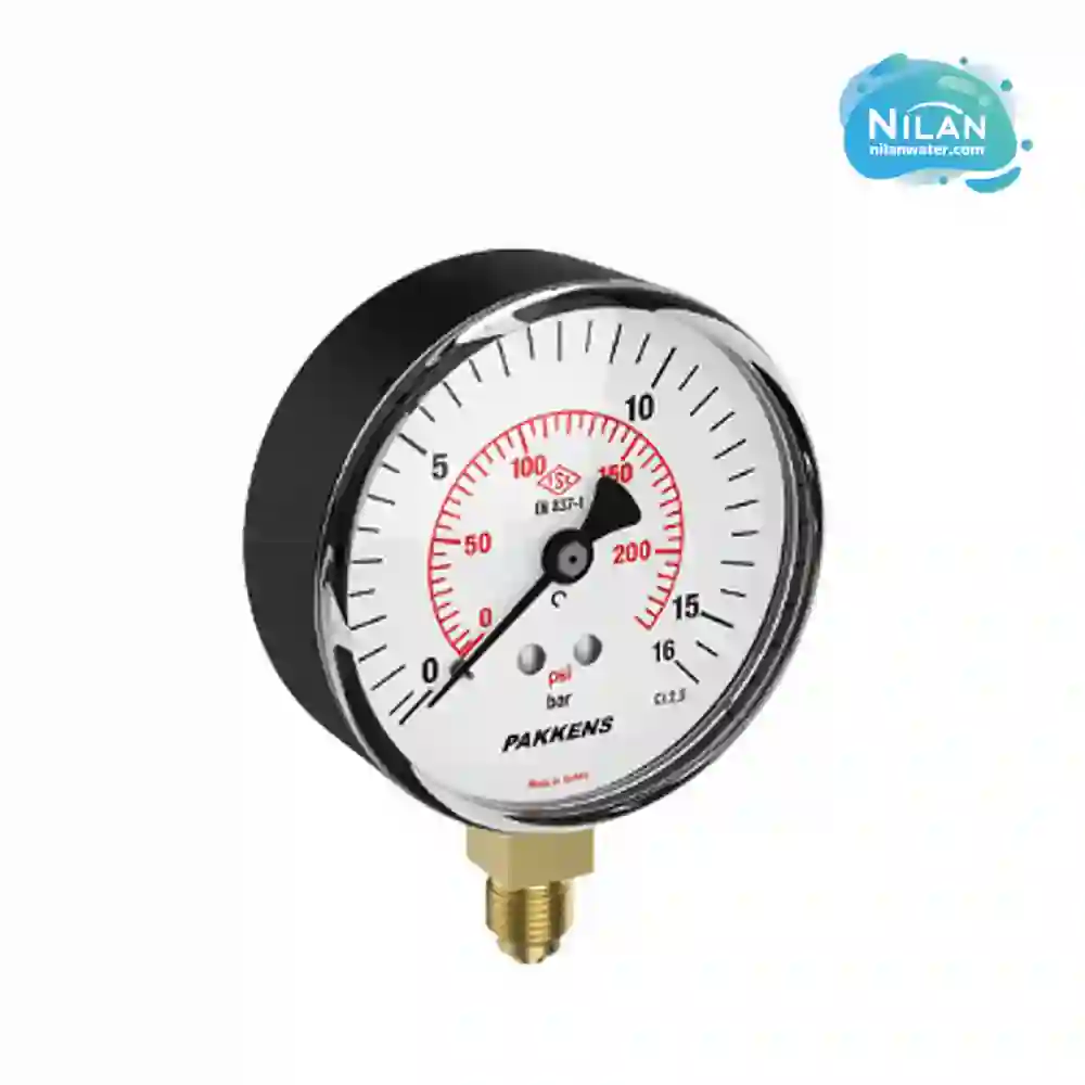 گیج فشار خشک عمودی پکنز (PAKKENS) صفحه 10 سانتی متر